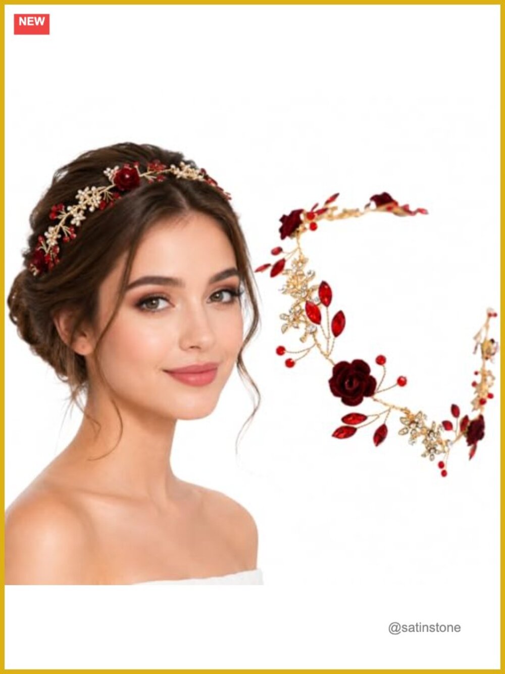 Rhinestone Crystal Floral Tiara Headband Wedding Hair Accessory Bride Party